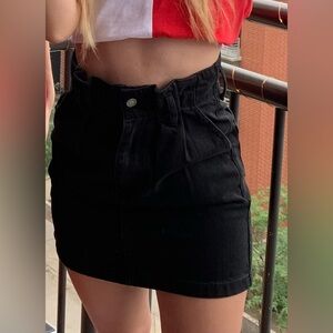 Hollister High Rise Black Cinched Jean Skirt - 00